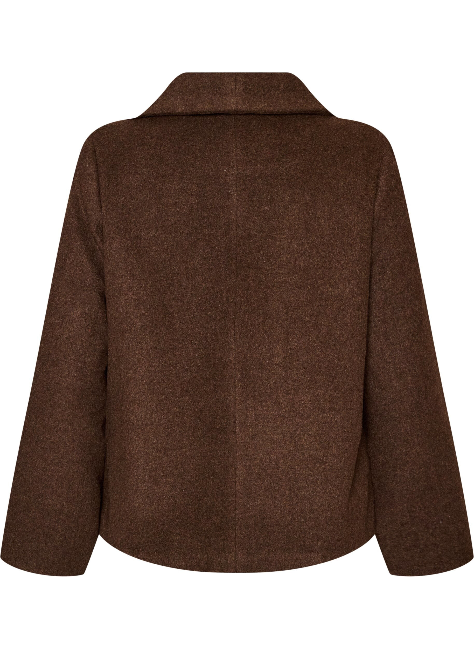 ZizziKorte jas met asymmetrische knoopsluiting, Bruin, Packshot image number 1