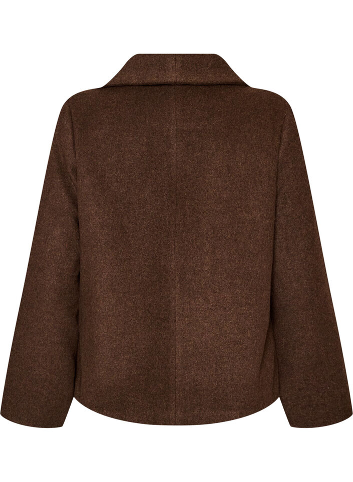 Korte jas met asymmetrische knoopsluiting, Bruin, Packshot image number 1