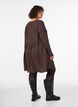 Korte jerseyjurk met een golvend textuurpatroon, Bruin, Model image number 2