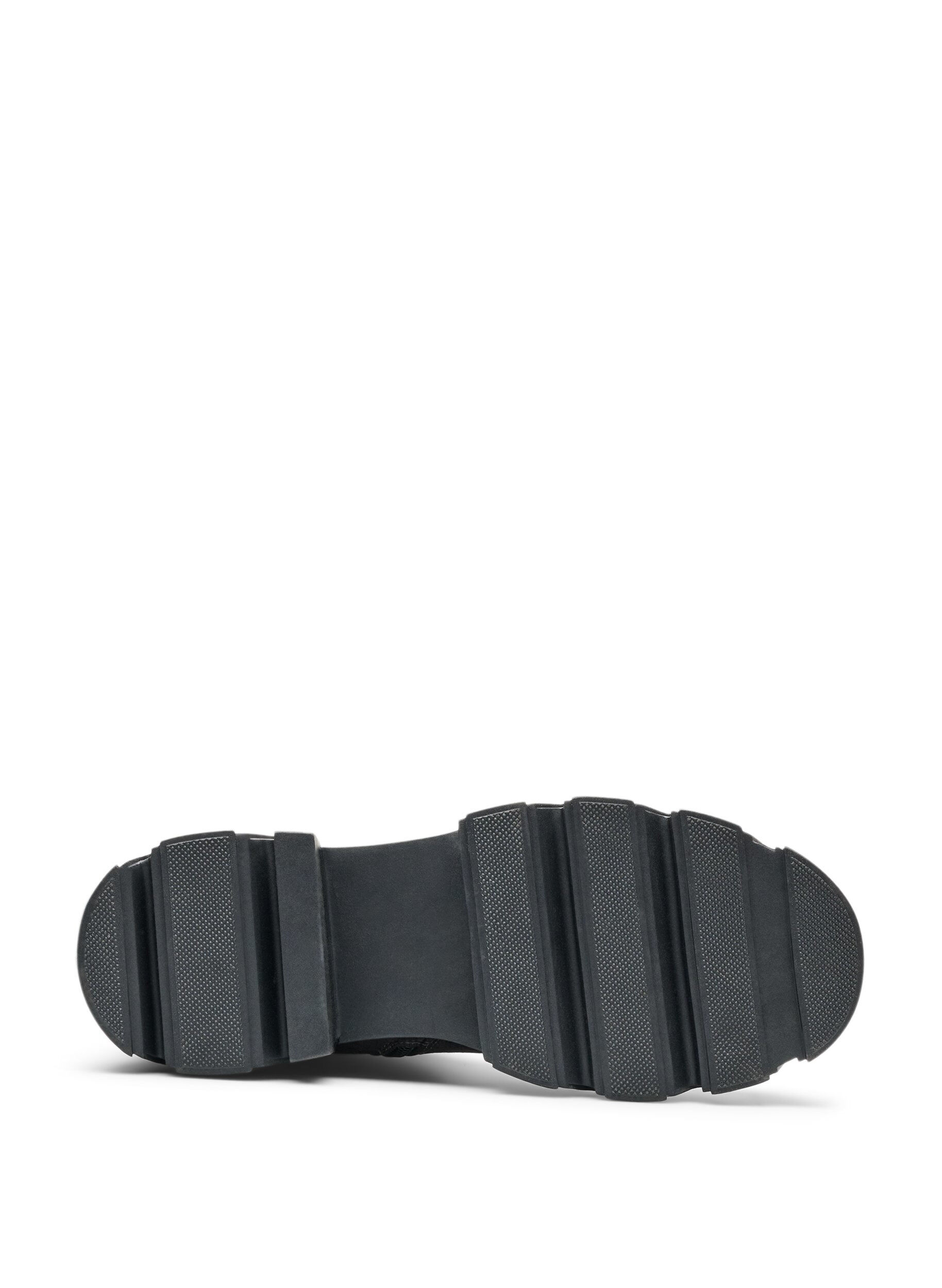 ZizziLange laars met een geribde elastische schacht en grove zool, Bruin, Packshot image number 5