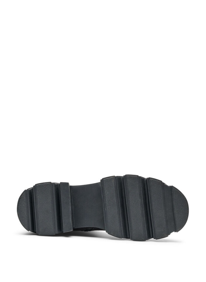 Lange laars met een geribde elastische schacht en grove zool, Bruin, Packshot image number 5