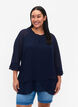 Blouse met asymmetrische onderkant en 3/4 mouwen, Navy Blazer, Model image number 0