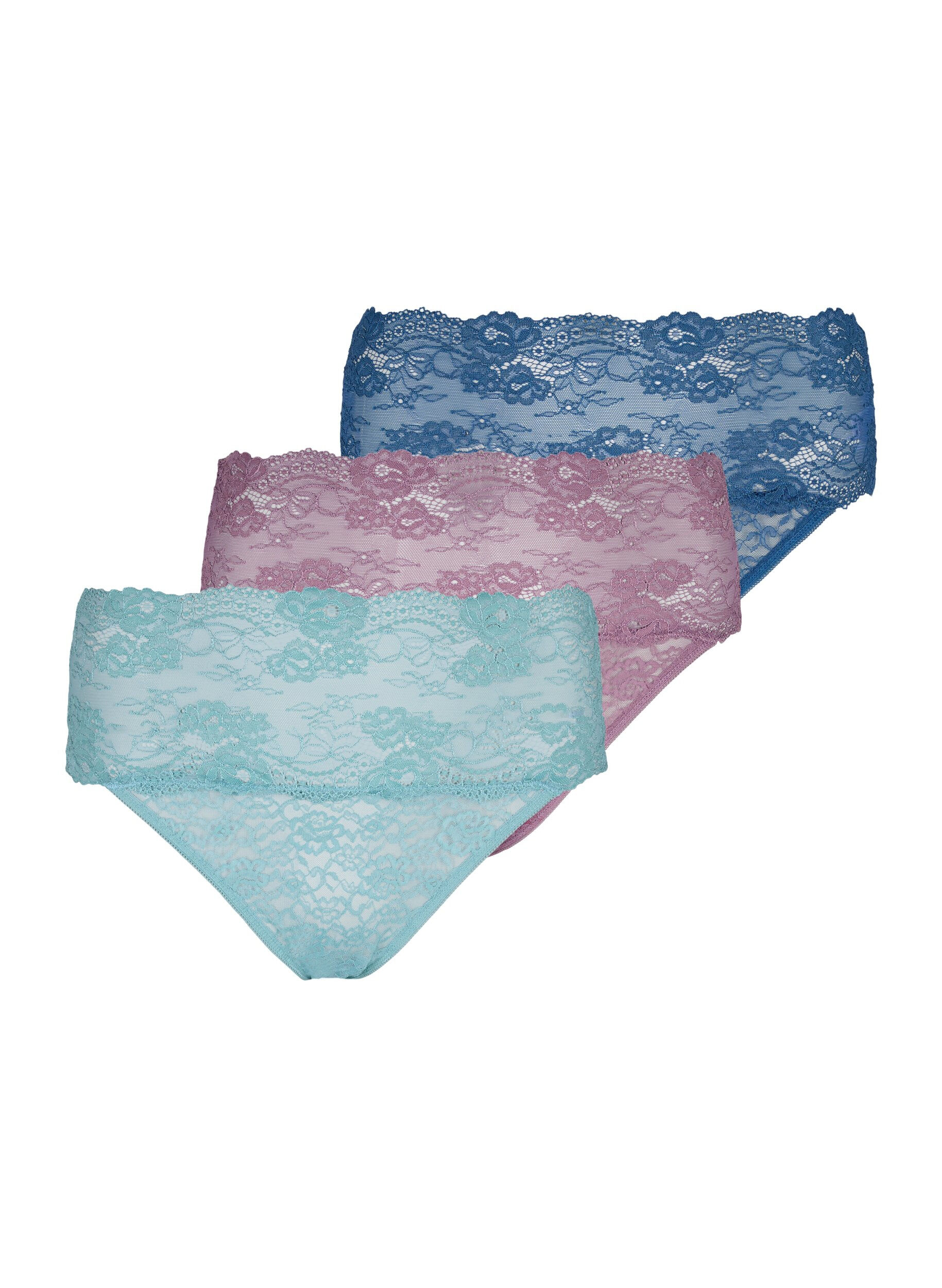 Zizzi 3-paar kanten string, Mix assortments AW, Packshot image number 0