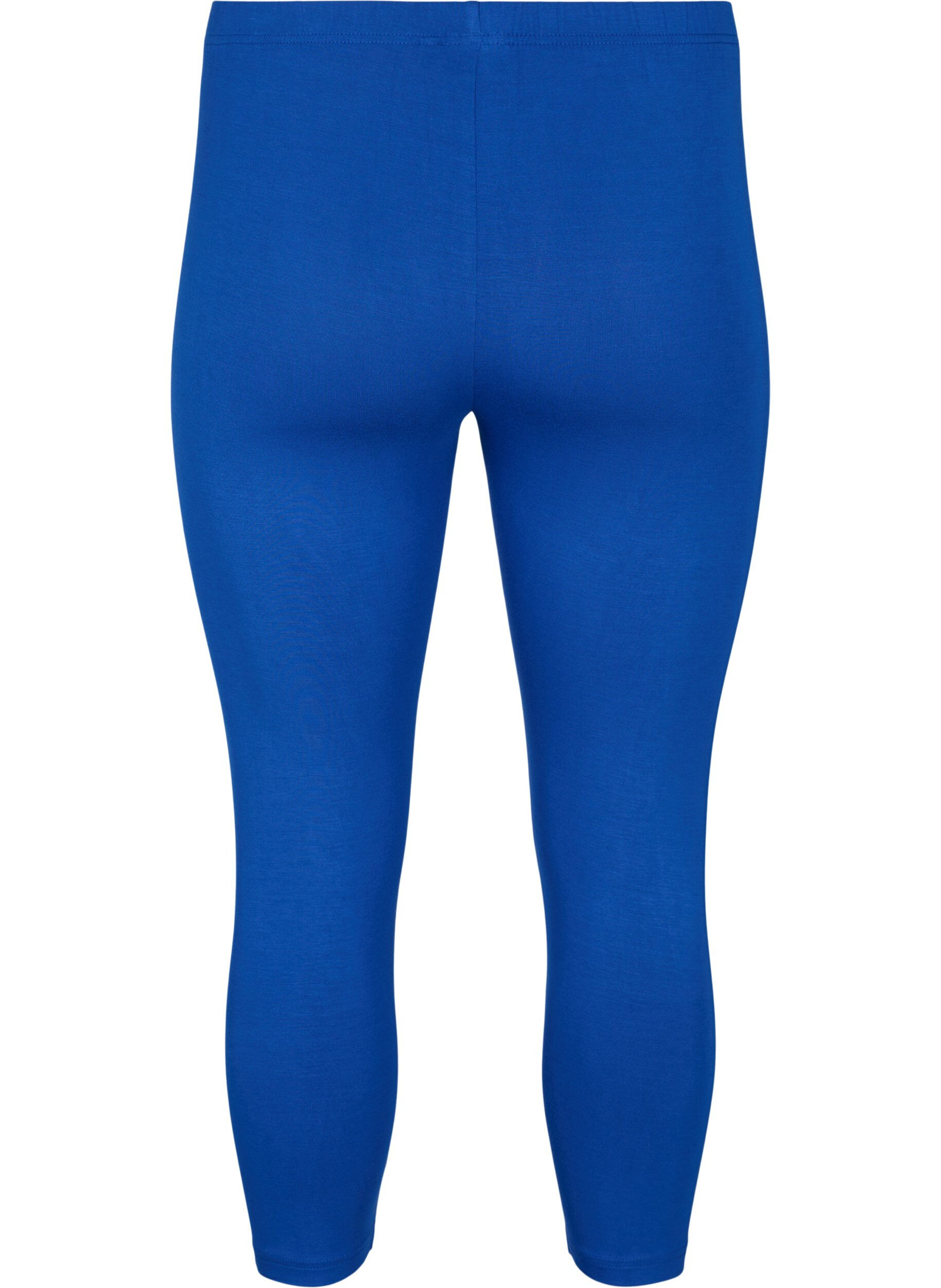 Zizzi Basic 3/4 legging in viscose, Blauw, Packshot image number 1