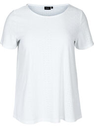 T-shirt met broderie anglaise, White