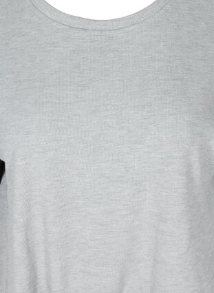 Top met halflange mouwen en verstelbare onderkant, Light Grey Melange, Packshot image number 2