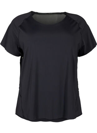 Trainings-T-shirt met mesh en reflecterende details, Black, Packshot image number 0