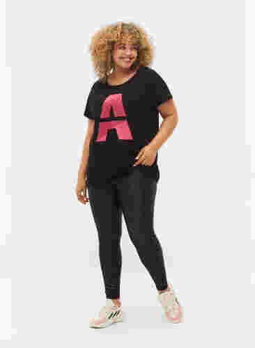 Trainingsshirt met print, Black w. Pink A, Model image number 2