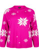 Gebreide trui met sneeuwvlokken, Roze, Packshot image number 0