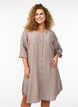 Lang shirt in linnen en viscose, Bruin, Model image number 0