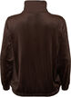 Zachte velours cardigan met rits en hoge kraag, Bruin, Packshot image number 1