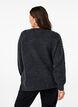 Gebreide blouse met stiksels, Dark Grey White Mel., Model image number 1
