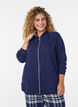 Sweatvest met capuchon en zakken, Blauw, Model image number 0