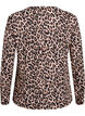 Blouse met lange mouwen en luipaardprint, Bruin, Packshot image number 1