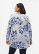 Gebloemde blouse met lange mouwen, Blauw, Model image number 2