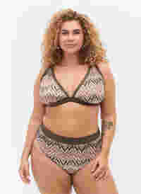 Thai bikinibroekje met patroon en hoge taille, Beech AOP, Model