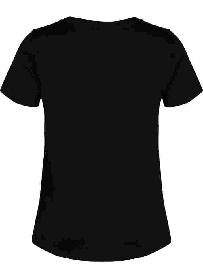 Katoenen sport t-shirt met print, Black w. No. 10, Packshot image number 1