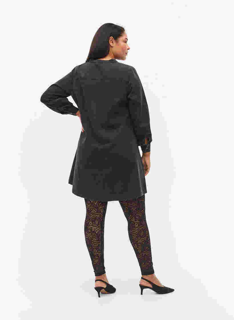 Kanten legging, Black, Model image number 1