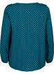 Blouse met lange mouwen en ruches, Shaded Spruce Dot, Packshot image number 1