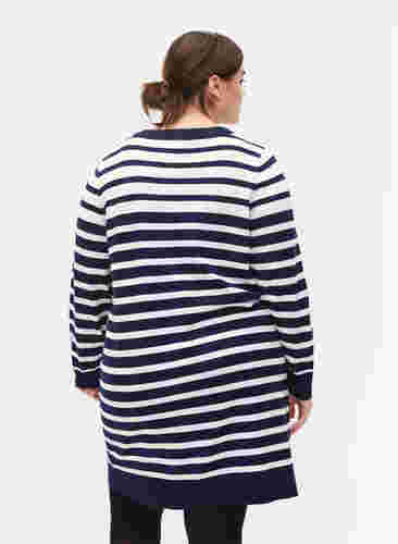 Gebreide jurk met lange mouwen, Peacoat W. Stripes, Model image number 1