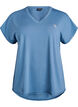 Sportief t-shirt met korte mouwen en v-hals, Blauw, Packshot image number 0