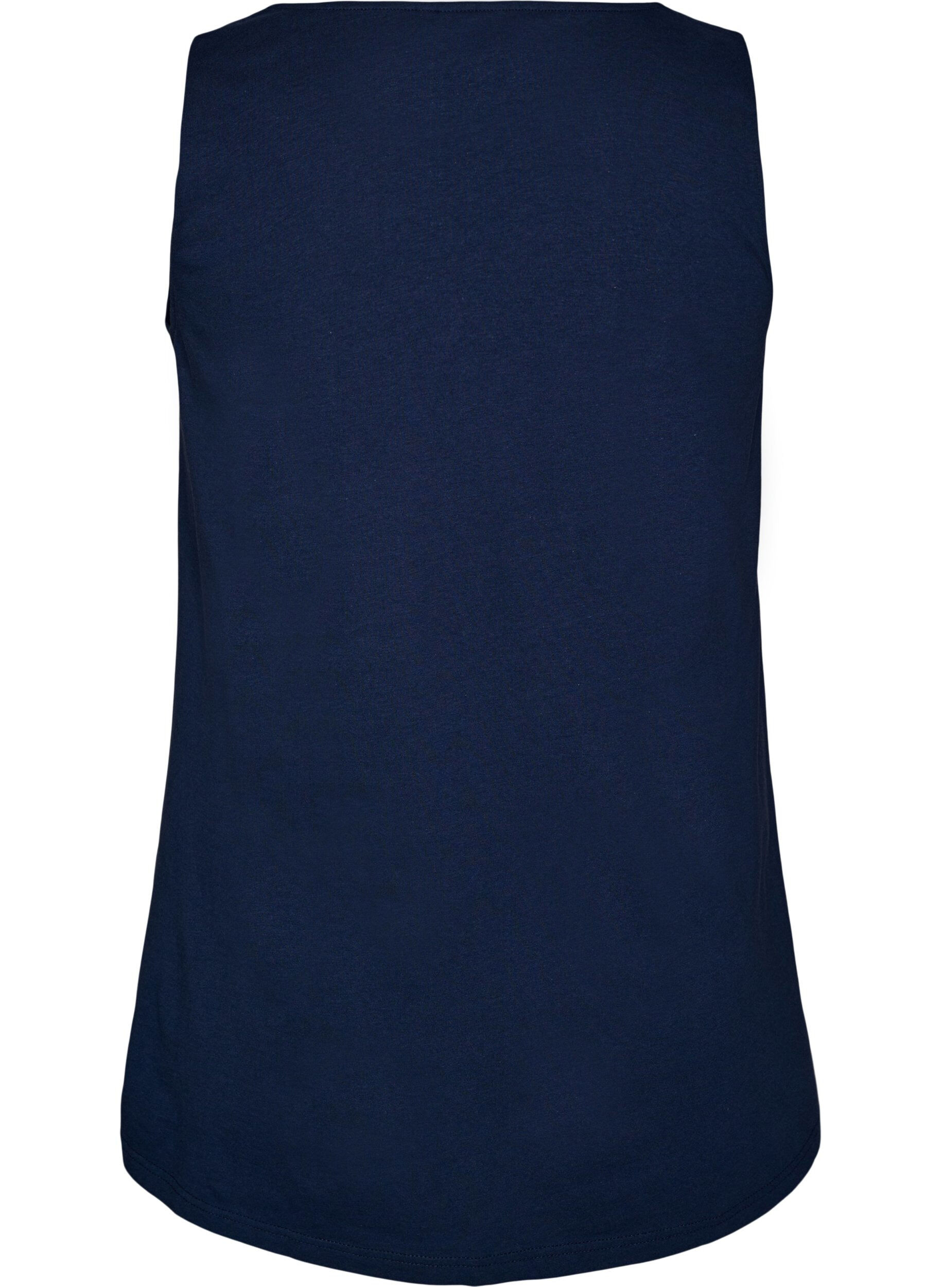 ZizziKatoenen top met a-vorm, Blauw, Packshot image number 1