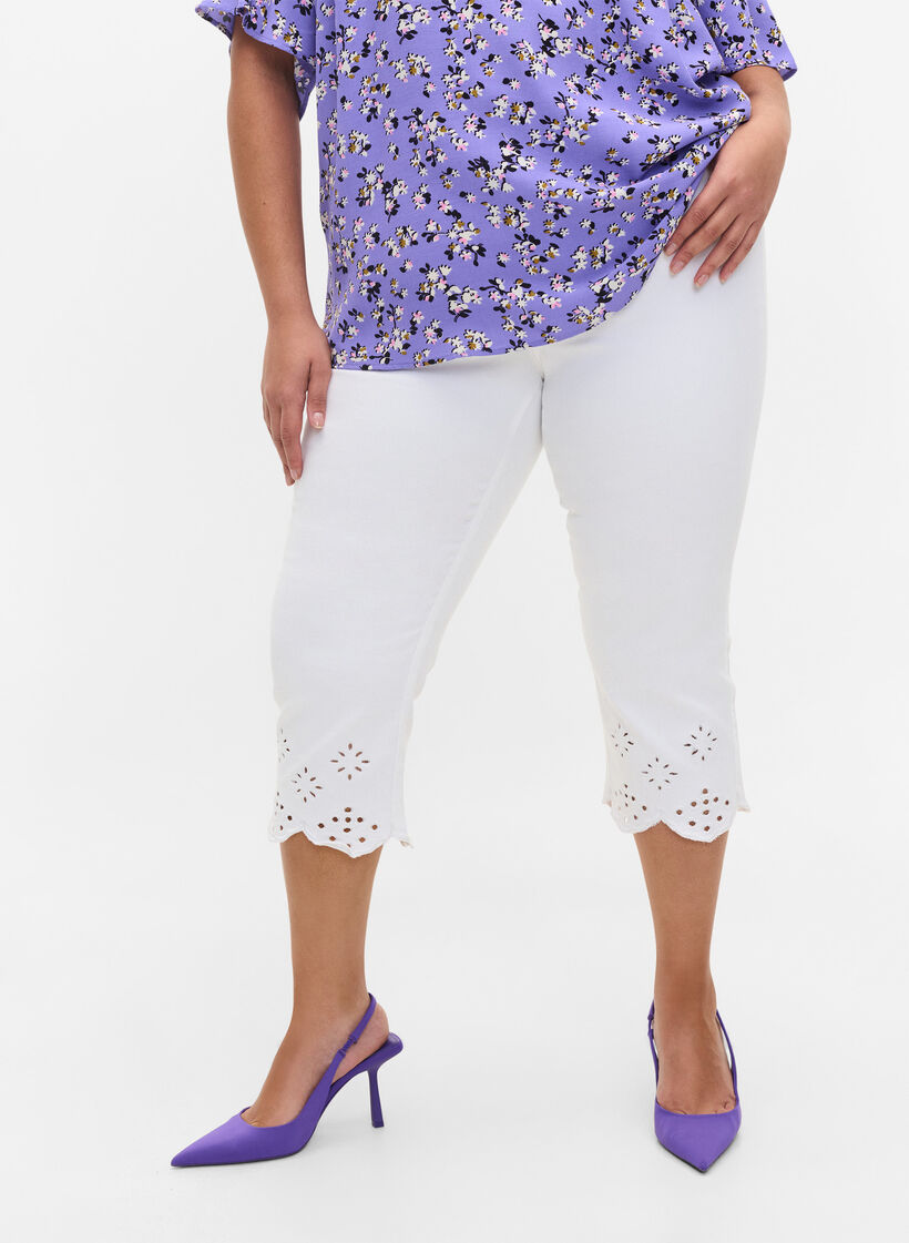 Viscose top met bloemen en strikdetail, Lilac Flower Print, Model image number 2