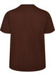 T-shirt van biologisch katoen met print, Bruin, Packshot image number 1