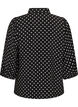 Shirt met stippenpatroon en 3/4-mouwen, Zwart, Packshot image number 1