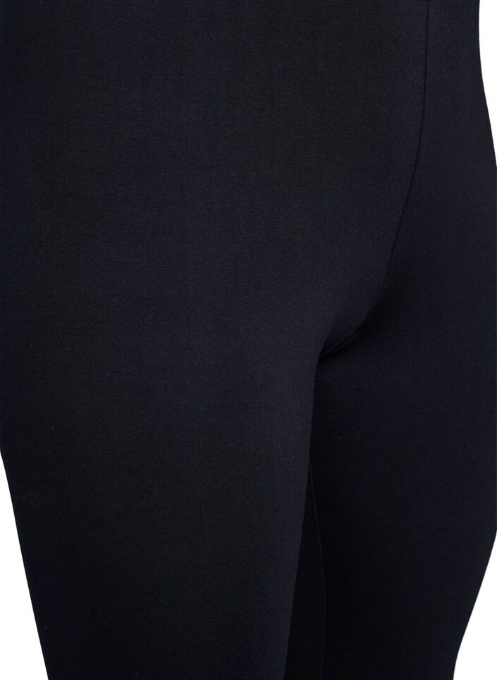 Enkellange leggings in viscose stof, Zwart, Packshot image number 2