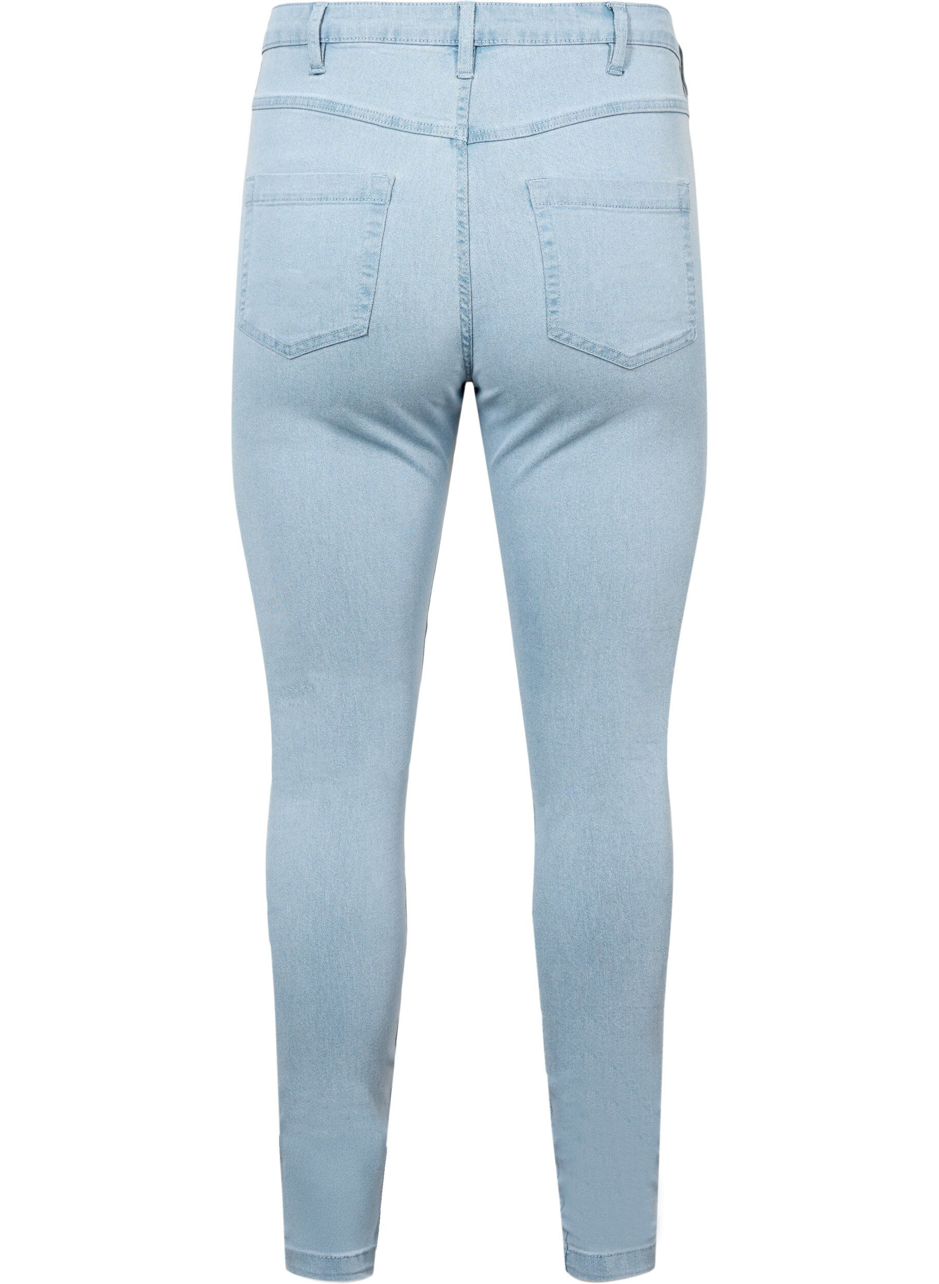 Zizzi super slim fit Amy jeans met hoge taille, Blauw, Packshot image number 1