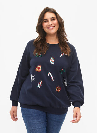 Kerst sweatshirt, N. Sky X-MAS DECO, Model image number 0