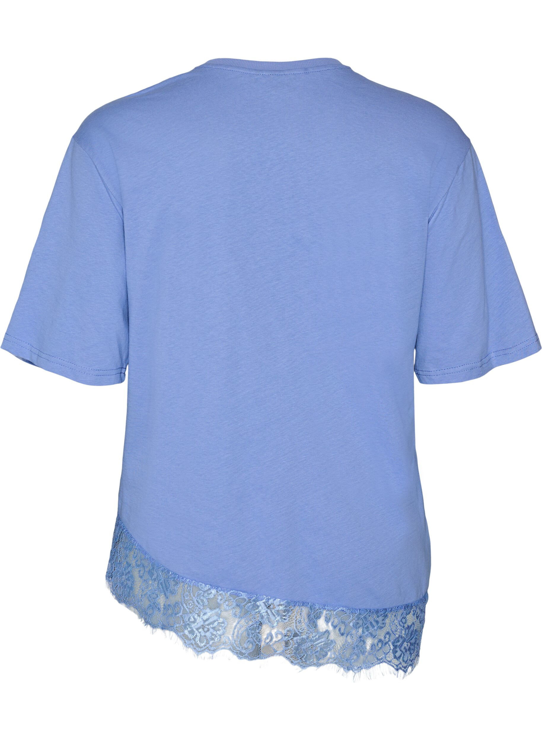ZizziT-shirt met asymmetrische kanten zoom, Paars, Packshot image number 1