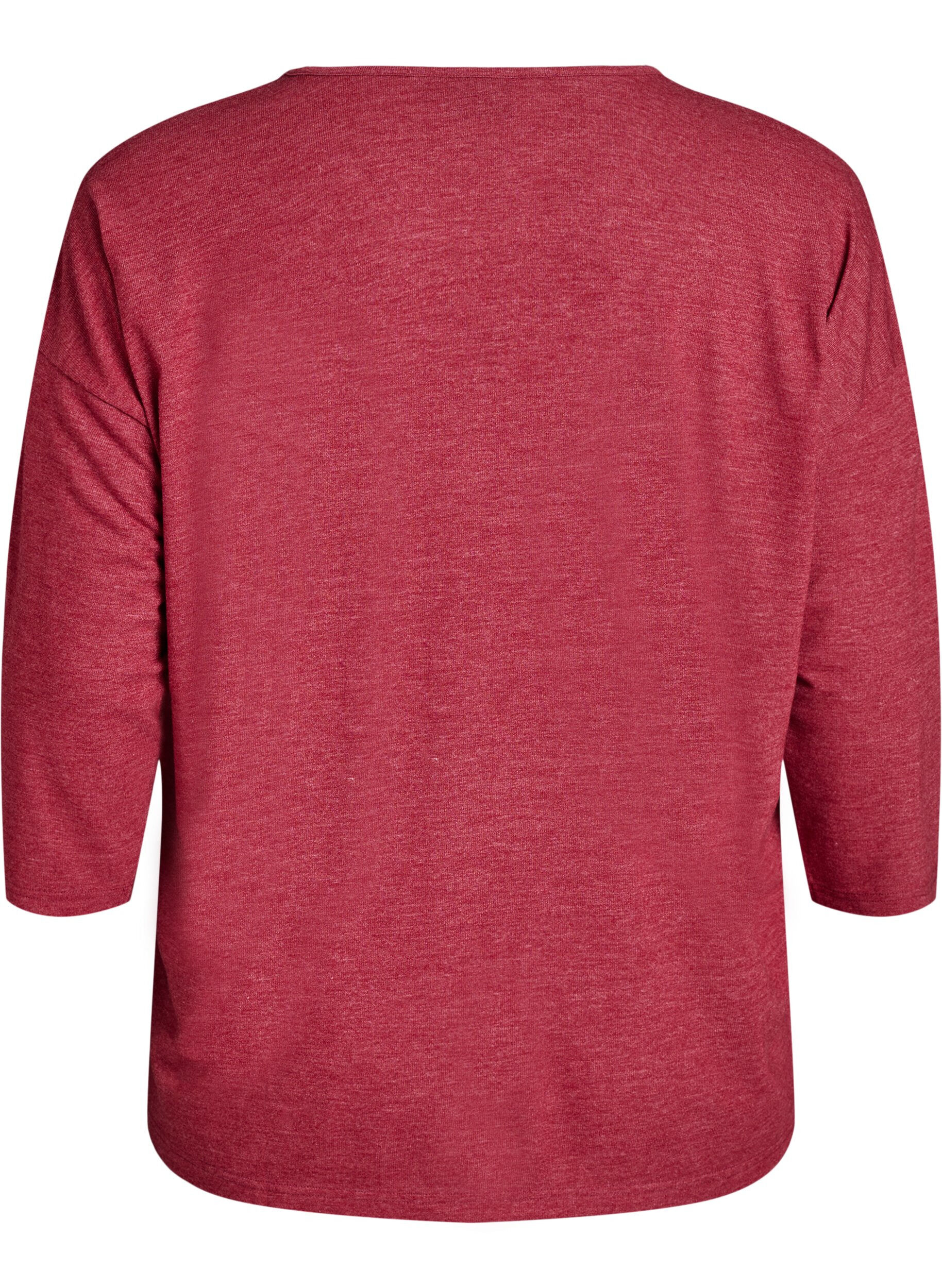Zizzi FLASH &ndash; Jersey blouse met 3/4 mouwen, Rood, Packshot image number 1