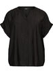 Viscose blouse met knoopjes en textuur, Zwart, Packshot image number 0