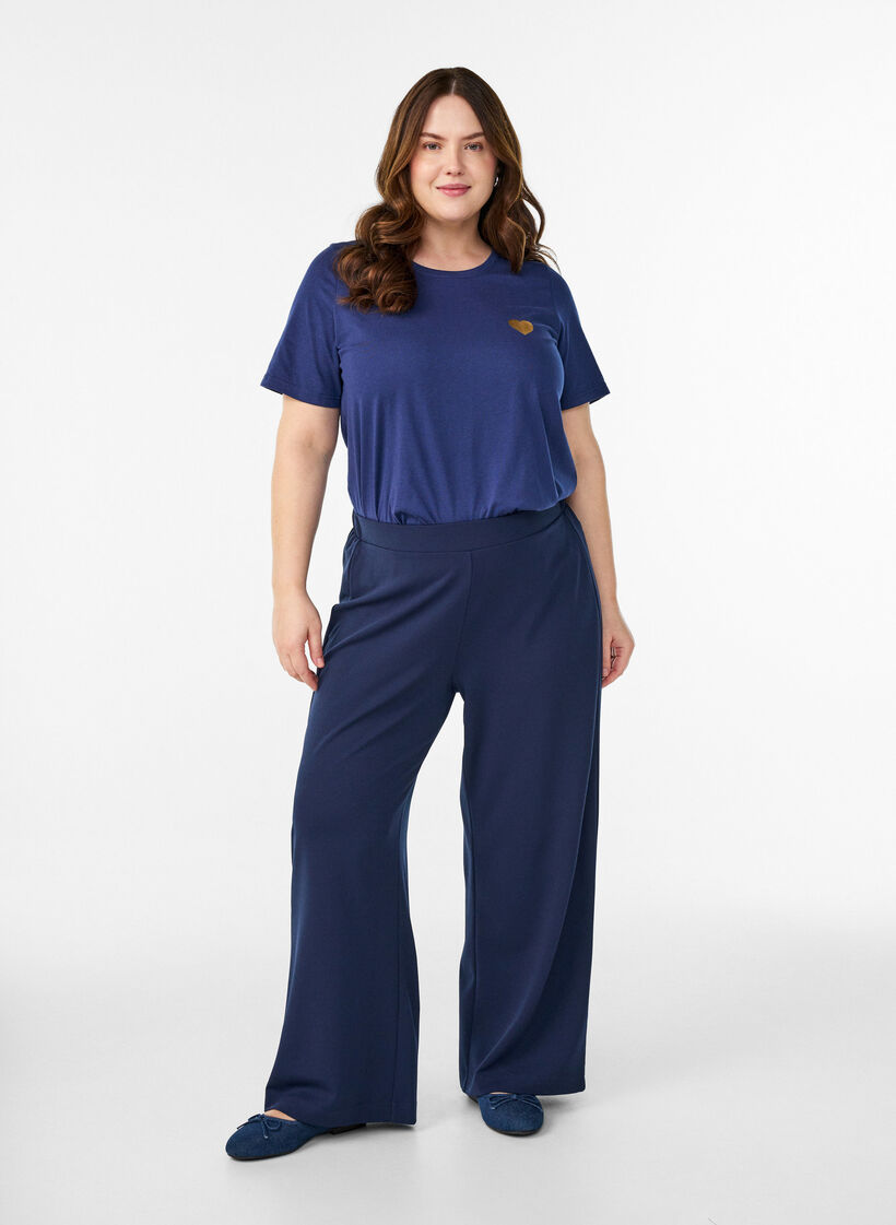 T-shirt met print, Blauw, Model image number 1