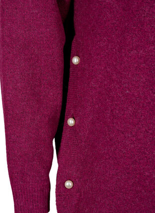 Gebreide gemêleerde pullover met parelknopen aan de zijkanten	, Raspberry Mel., Packshot image number 3