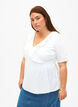 Blouse met korte mouwen en ruches, Wit, Model image number 0