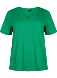 Basic t-shirt met korte mouwen en V-hals, Jolly Green