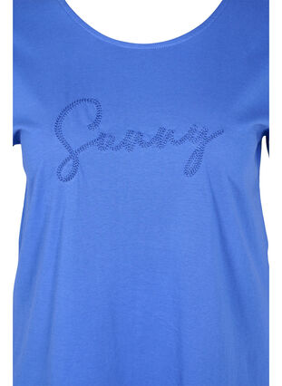 Losse katoenen t-shirt met korte mouwen, Dazzling Blue SUNNY, Packshot image number 2
