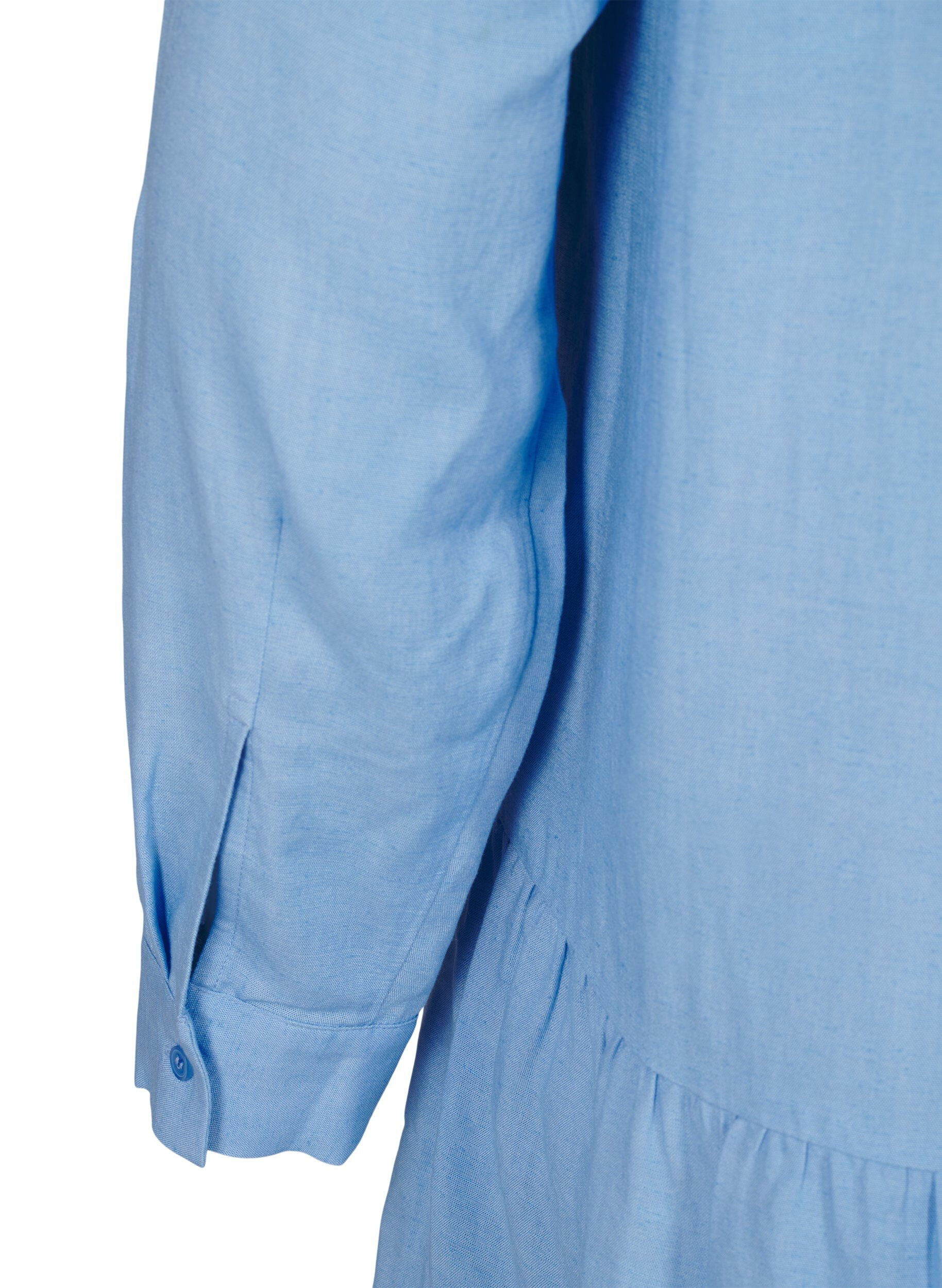 Zizzi Tunic met V-hals en geplooide details, Blauw, Packshot image number 3