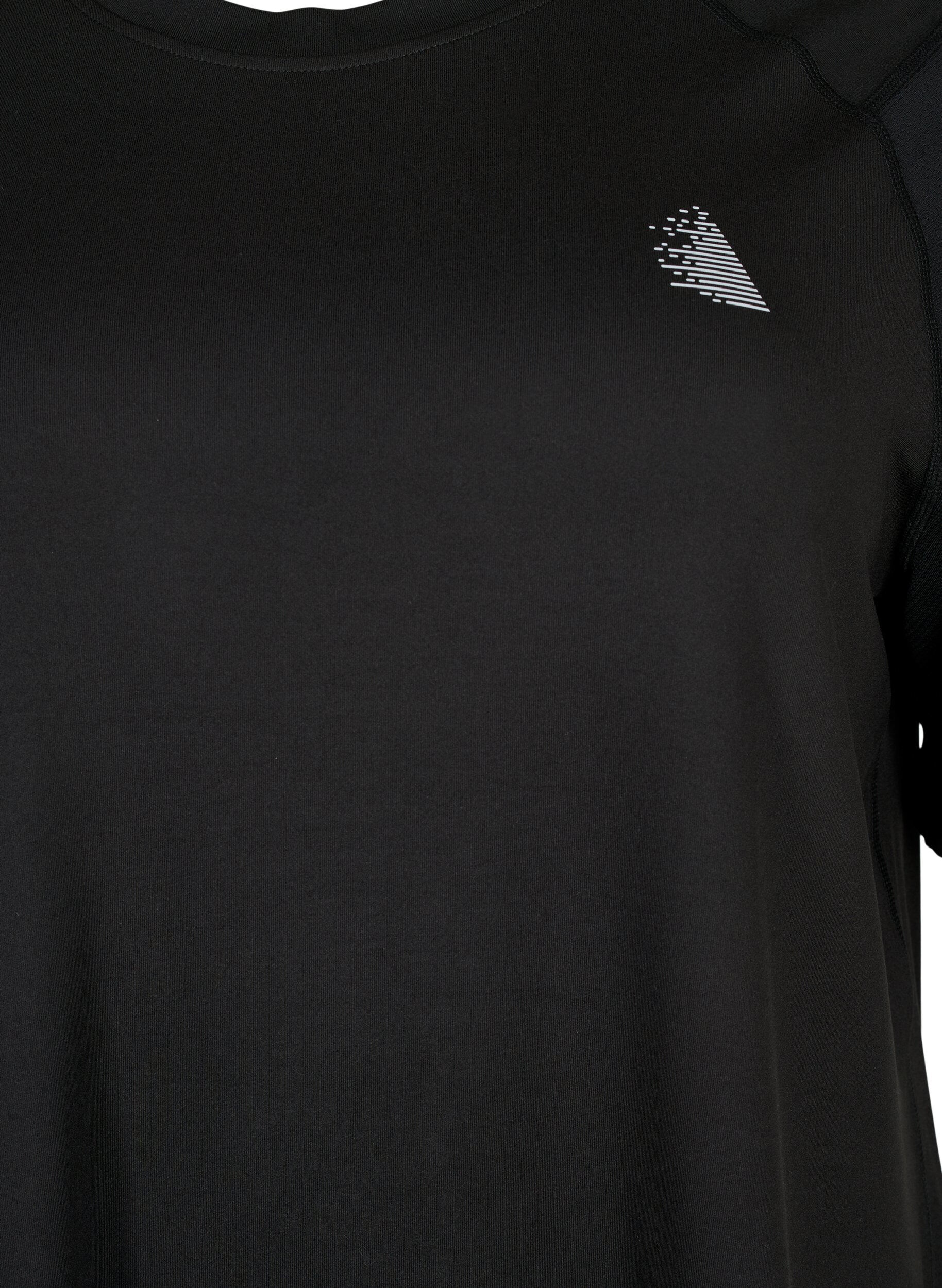 Zizzi Trainings-T-shirt met korte mouwen en ronde hals, Black, Packshot image number 2