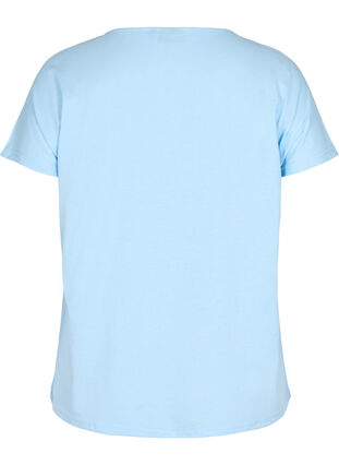 T-shirt met mix van katoen, Chambray Blue, Packshot image number 1