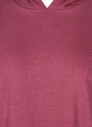 Cotton sweatshirt with hood and high-low effect, Violet Quartz, Packshot image number 2