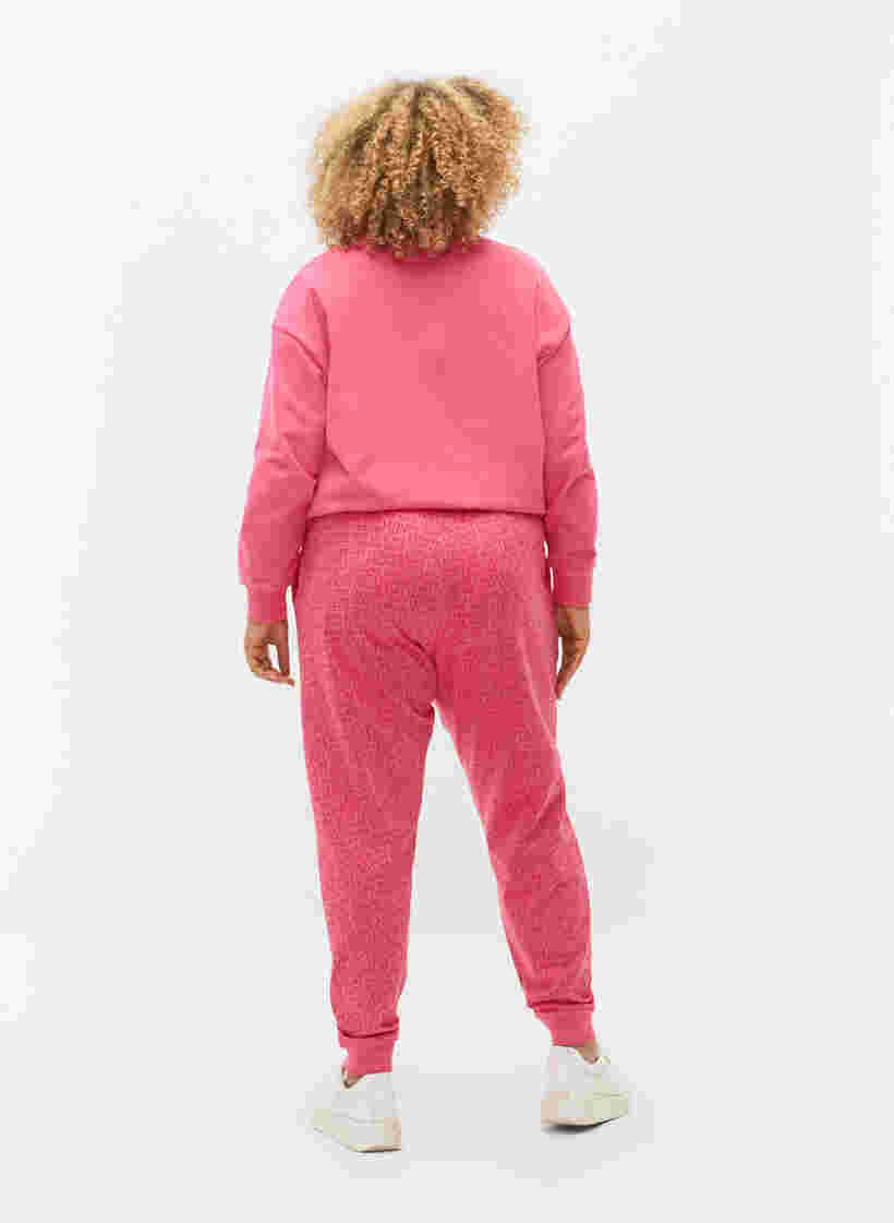 Sweatbroek met print en zakken, Hot Pink AOP, Model image number 1