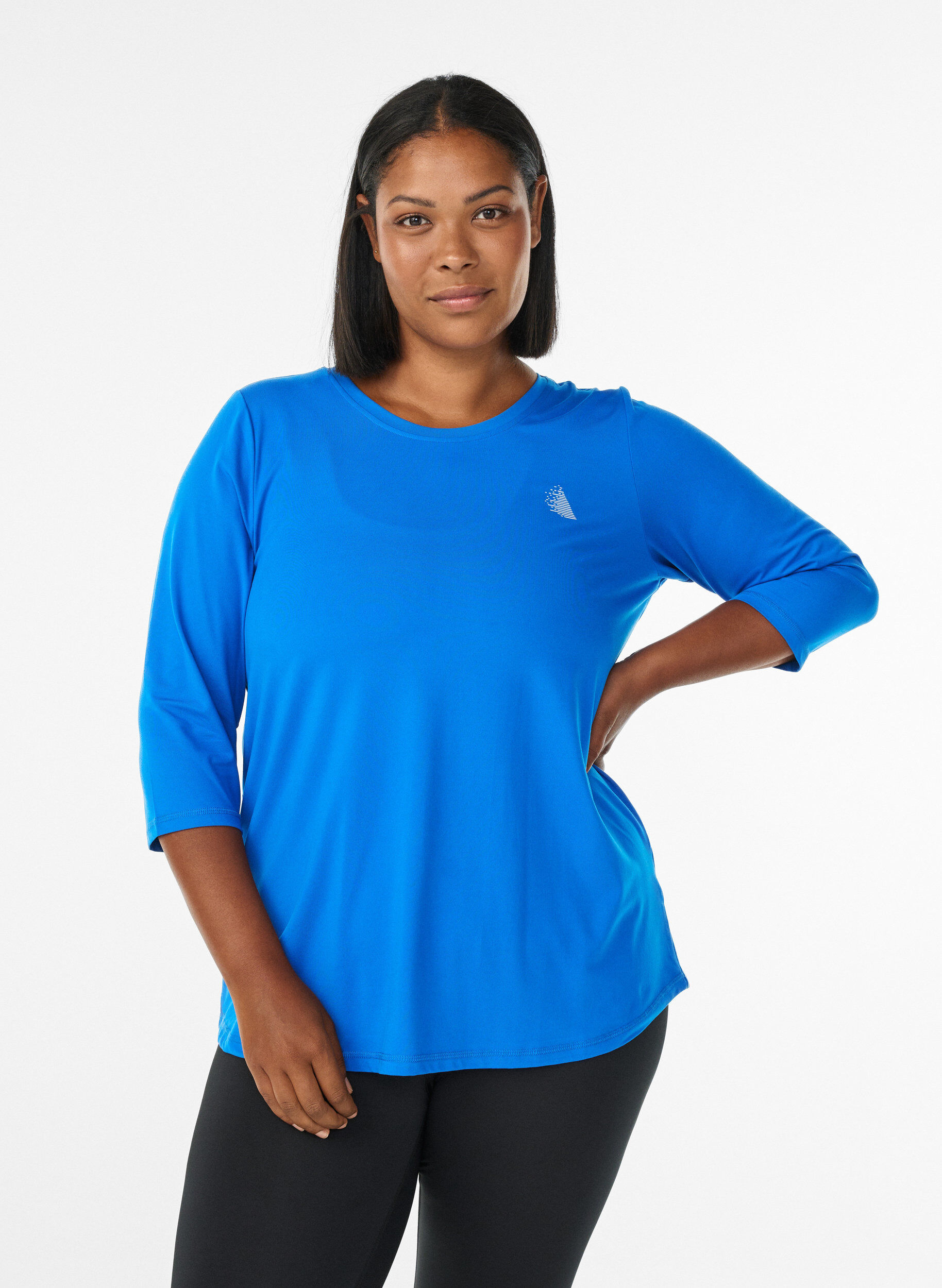 ZizziTraining blouse met 3/4 mouwen, Blauw, Model image number 0
