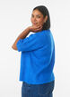 Gebreid vest met korte mouwen en glanzende knoopjes, Blauw, Model image number 2