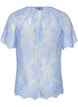 Korte mouwen kanten blouse met striksluiting, Paars, Packshot image number 1
