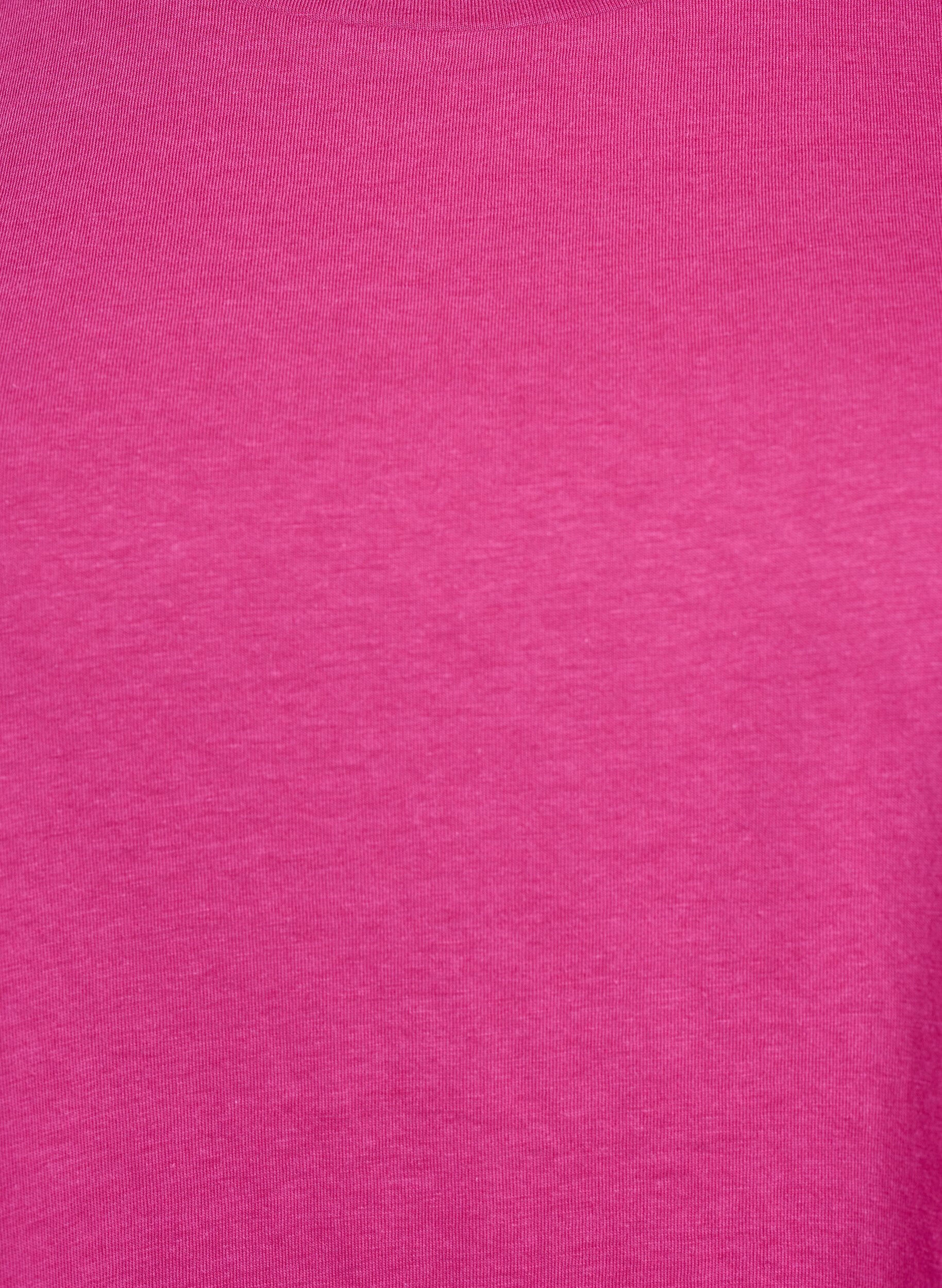Zizzi T-shirt met korte mouwen van katoenmix, Roze, Packshot image number 2