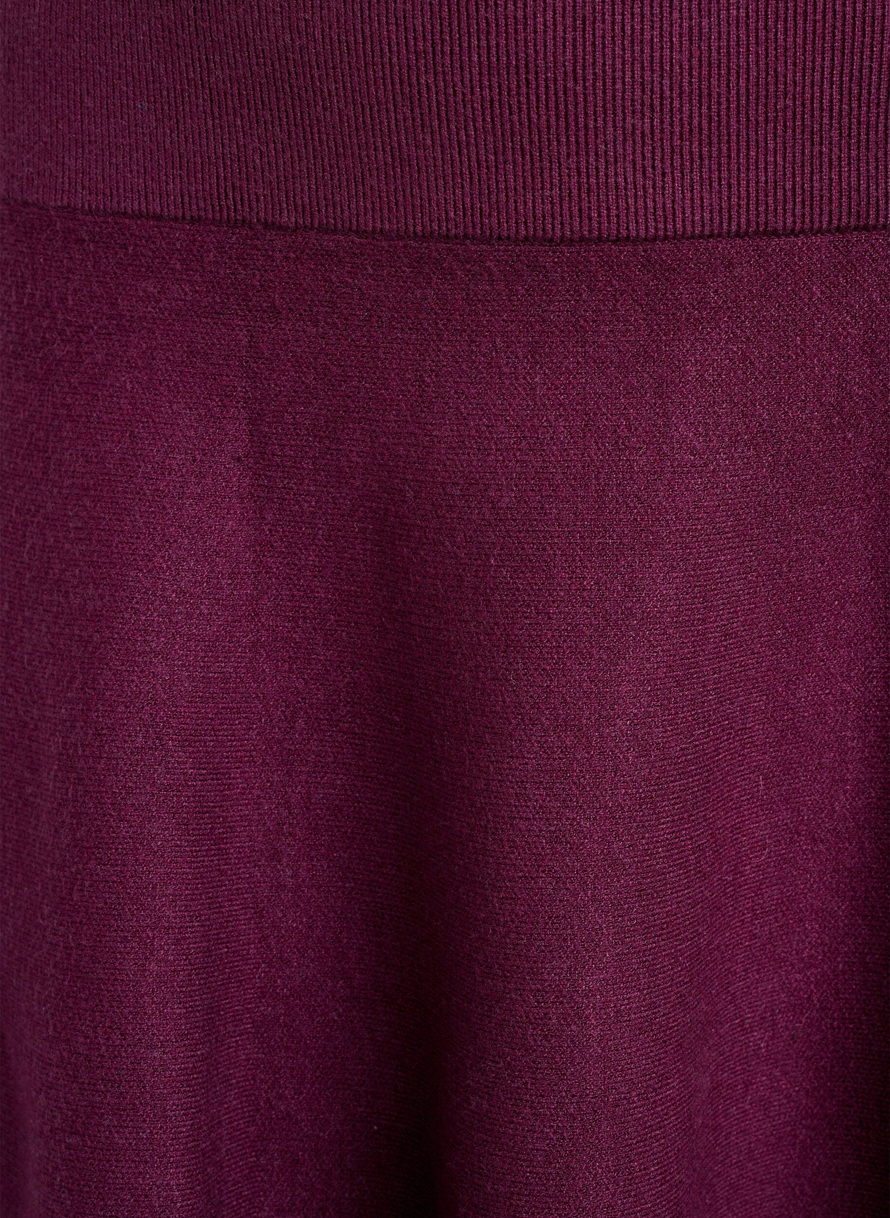ZizziKorte gebreide A-lijn rok, Donker Bordeaux, Packshot image number 2